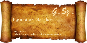 Gyurcsek Szidor névjegykártya